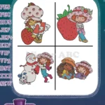 Strawberry Shortcake And Friends - With Snowman Pupcake Orange Blossom - Berry Winter And Summer Fun - Filled Embroidery Design - Instant Download