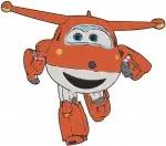 Super Wings Airplanes Jett Red Jerome Orange Dizzy Pink Mira Green Flying - Filled Embroidery Design - 6614