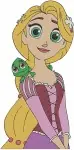 Disney Tangled Pascal Chameleon Poses Rapunzel Princess With Long Hair Set - Filled Embroidery Design - 6629