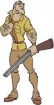 Disney Tarzan Clayton Hunter Villain With Gun In Crate Poses Jungle Collection - Filled Embroidery Design - 6633