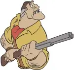 Disney Tarzan Clayton Villain Hunter With Rifle Confident Menacing Poses - Filled Embroidery Design - 6634