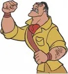 Disney Tarzan Clayton Villain Hunter With Rifle Confident Menacing Poses - Filled Embroidery Design - 6635