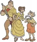 Disney Tarzan Jane Porter Clayton Professor Porter Sabor Leopard Jungle - Filled Embroidery Design - 6636