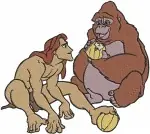 Disney Tarzan Jane Porter Kala Gorilla Mother Sabor Leopard Jungle Encounters Designs - Filled Embroidery Design - 6643