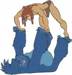 Disney Tarzan And Kala Gorilla Mother Son Hugging Embracing Jungle Family - Filled Embroidery Design - 6644