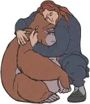 Disney Tarzan And Kala Gorilla Loving Embrace Tarzan With Tantor Elephant Bundle - Filled Embroidery Design - 6645