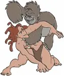 Disney Tarzan And Kala Gorilla Loving Embrace Tarzan With Tantor Elephant Bundle - Filled Embroidery Design - 6646