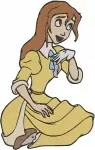 Disney Tarzan Jane Porter Yellow Dress Belle Beauty And Beast Comparison Collection - Filled Embroidery Design - 6656