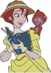 Disney Tarzan Jane Porter Reading With Monkeys Baboons Attack Jungle Life Designs - Filled Embroidery Design - 6665