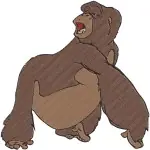 Disney Tarzan Kala Gorilla Mother Figure Various Sitting Poses Gentle Ape Set - Filled Embroidery Design - 6674