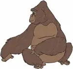 Disney Tarzan Kala Gorilla Mother Figure Various Sitting Poses Gentle Ape Set - Filled Embroidery Design - 6677