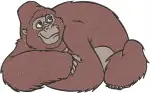 Disney Tarzan Kala Gorilla With Baby Tarzan Kerchak Leader Family Poses - Filled Embroidery Design - 6680