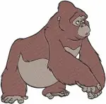 Disney Tarzan Kala Gorilla With Baby Tarzan Kerchak Leader Family Poses - Filled Embroidery Design - 6681