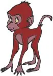 Disney Tarzan Kerchak Gorilla Leader Baby Baboon Monkey Jungle Creatures Designs - Filled Embroidery Design - 6690