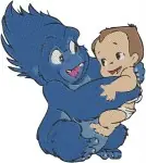 Disney Tarzan Tantor The Elephant Holding Baby Tarzan Scared Gentle Giant Set - Filled Embroidery Design - 6700