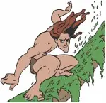 Disney Tarzan King Of The Jungle Swinging On Vines Action Poses Wild Man - Filled Embroidery Design - 6702