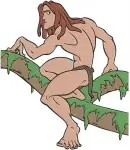 Disney Tarzan King Of The Jungle Swinging On Vines Action Poses Wild Man - Filled Embroidery Design - 6703