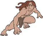 Disney Tarzan Wild Jungle Man Dynamic Sliding Jumping And Athletic Movements - Filled Embroidery Design - 6727