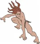Disney Tarzan Wild Jungle Man Dynamic Sliding Jumping And Athletic Movements - Filled Embroidery Design - 6728