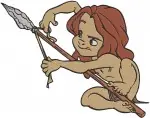 Disney Tarzan Young Tarzan Vine Swinging With Spear And Jungle Boy Poses - Filled Embroidery Design - 6736