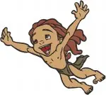 Disney Tarzan Young Jungle Boy Tarzan Playful Curious And Adventurous Poses - Filled Embroidery Design - 6741