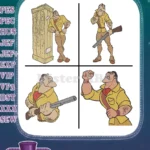 Disney Tarzan Clayton Villain Hunter With Rifle Confident Menacing Poses - Filled Embroidery Design - Instant Download