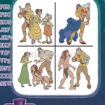Disney Tarzan Jane Porter Clayton Professor Porter Sabor Leopard Jungle - Filled Embroidery Design - Instant Download