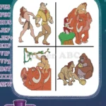 Disney Tarzan Jane Porter Kala Gorilla Mother Sabor Leopard Jungle Encounters Designs - Filled Embroidery Design - Instant Download