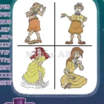 Disney Tarzan Jane Porter Yellow Dress Belle Beauty And Beast Comparison Collection - Filled Embroidery Design - Instant Download