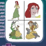 Disney Tarzan Jane Porter Close Up Portrait With Tarzan Snake Encounter - Filled Embroidery Design - Instant Download