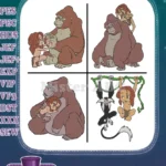 Disney Tarzan Young Tarzan And Kala Gorilla Mother Tender Bonding Moments In Jungle - Filled Embroidery Design - Instant Download