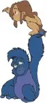 Disney Tarzan Young Tarzan With Gorilla Terk And Elephant Tantor Jungle Playtime - Filled Embroidery Design - 6751