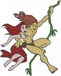 Disney Tarzan And Jane Porter Love In The Jungle Various Romantic Interactions - Filled Embroidery Design - 6760