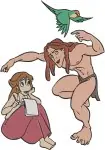 Disney Tarzan And Jane Porter Dancing And Romantic Moments Jane Yellow Dress - Filled Embroidery Design - 6765