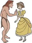 Disney Tarzan And Jane Porter Tender Jungle Romance Various Affectionate Poses - Filled Embroidery Design - 6766