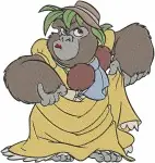 Tarzan Terk The Gorilla Playing Drums And Various Expressive Gorilla Poses - Filled Embroidery Design - 6780