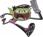 Teen Titans Go Beast Boy Green Shapeshifter And Cyborg Half Robot Hero Poses - Filled Embroidery Design - 6787