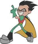 Teen Titans Go Robin Boy Wonder And Starfire Alien Princess Superhero Team - Filled Embroidery Design - 6796