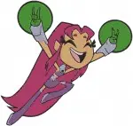 Teen Titans Go Robin Boy Wonder And Starfire Alien Princess Superhero Team - Filled Embroidery Design - 6797