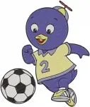The Backyardigans - Pablo The Penguin Soccer Player And Sombrero Tyrone Moose - International Adventure Friends Fun - Filled Embroidery Design - 6810