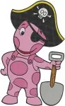 The Backyardigans - Tyrone Pirate Uniqua Cowgirl Pablo Penguin Tasha Pirate - Imaginative Playtime Characters - Filled Embroidery Design - 6821