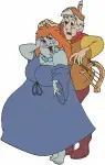 The Black Cauldron - Princess Eilonwy Taran The Brave Hero With Sword - Disney Adventure Couple And Solo Poses - Filled Embroidery Design - 6837