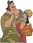 Disney Emperors New Groove Kuzco As Llama Pacha With Chicha Family Life - Filled Embroidery Design - 6853