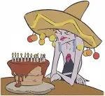 Disney Emperors New Groove Pacha With Chicha Birthday Cake Sombrero Family Designs - Filled Embroidery Design - 6864