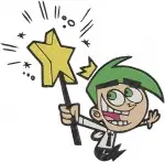 Fairly Oddparents Cosmo Fairy Godparent Wand Magic Star Timmy Turner Boy Bundle - Filled Embroidery Design - 6869