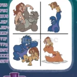 Disney Tarzan Young Tarzan With Gorilla Terk And Elephant Tantor Jungle Playtime - Filled Embroidery Design - Instant Download