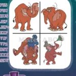 Tarzan Tantor Elephant And Terk Gorilla Jungle Friends Playful Interactions - Filled Embroidery Design - Instant Download