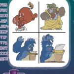 Tarzan Terk The Gorilla Playing Drums And Various Expressive Gorilla Poses - Filled Embroidery Design - Instant Download