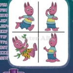 The Backyardigans - Tyrone The Moose And Uniqua The Pink Creature - Dance And Playtime Adventure Friends Together - Filled Embroidery Design - Instant Download