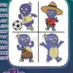The Backyardigans - Pablo The Penguin Soccer Player And Sombrero Tyrone Moose - International Adventure Friends Fun - Filled Embroidery Design - Instant Download